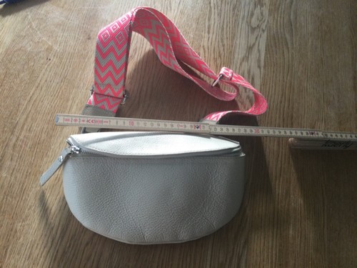 Bauchtasche leder cremeweiss - bauchtasche, leder,